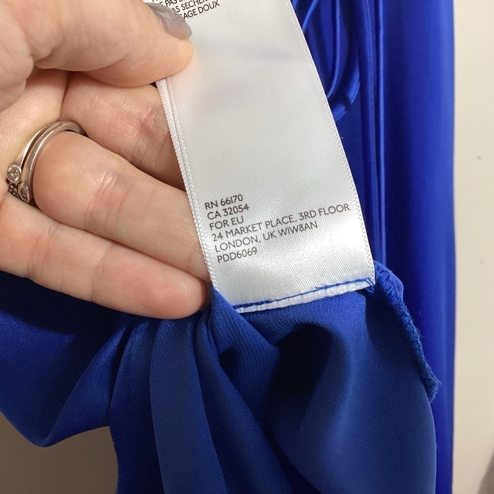 Urban Outfitters Slip Dress Large Cobalt Blue Satin Tie Back - Picture 13 of 13